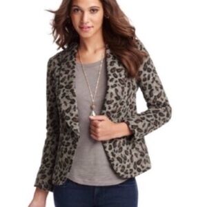 NWT Loft Ann Taylor Leopard Print Blazer Jacket Size Petite X-Small